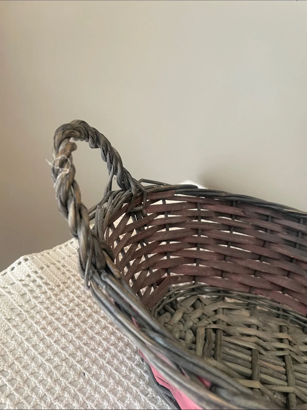 Woven red and Brown Decorative Storage Basket - lightweight